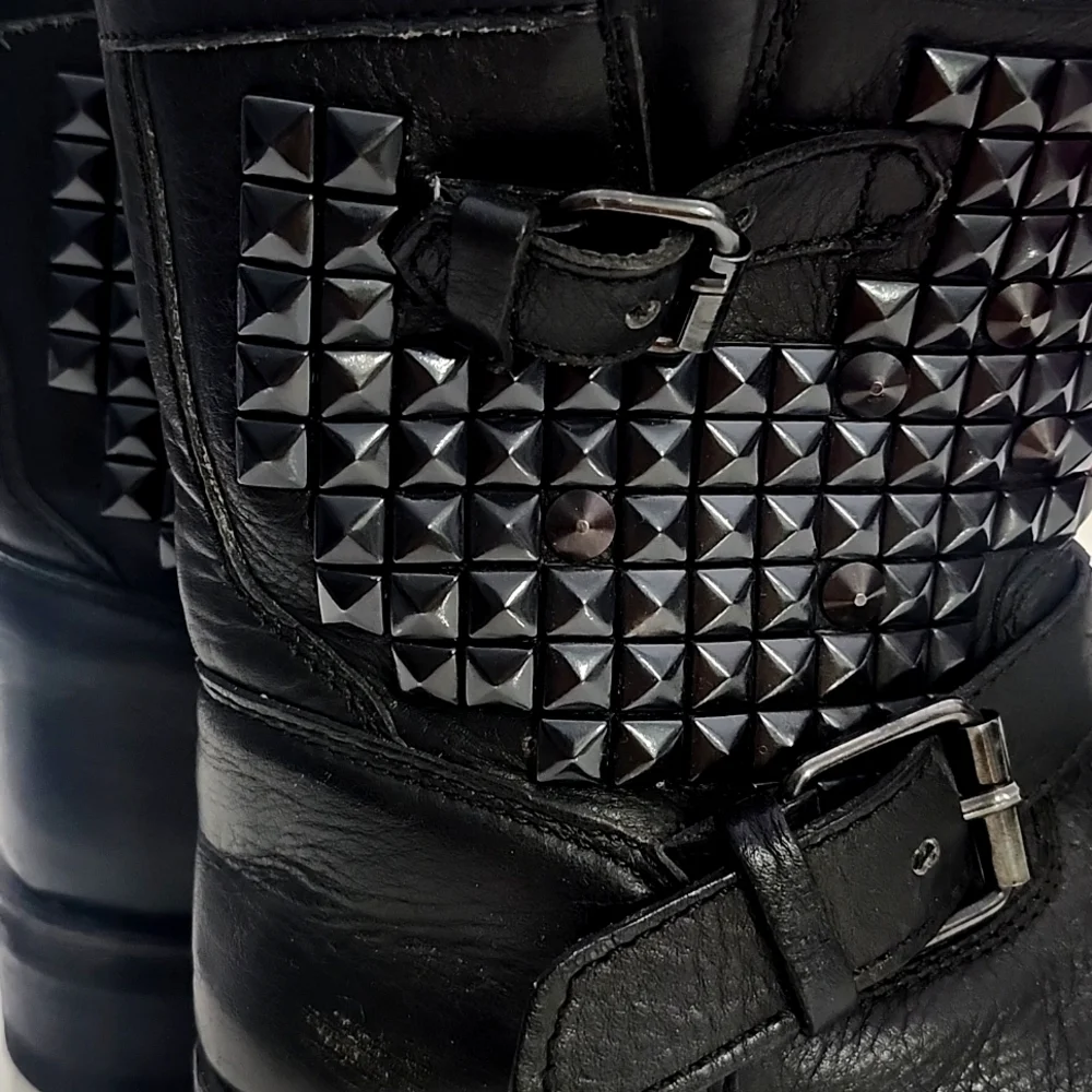 Ash Studded Black Ankle Boots - Picture 11 of 15